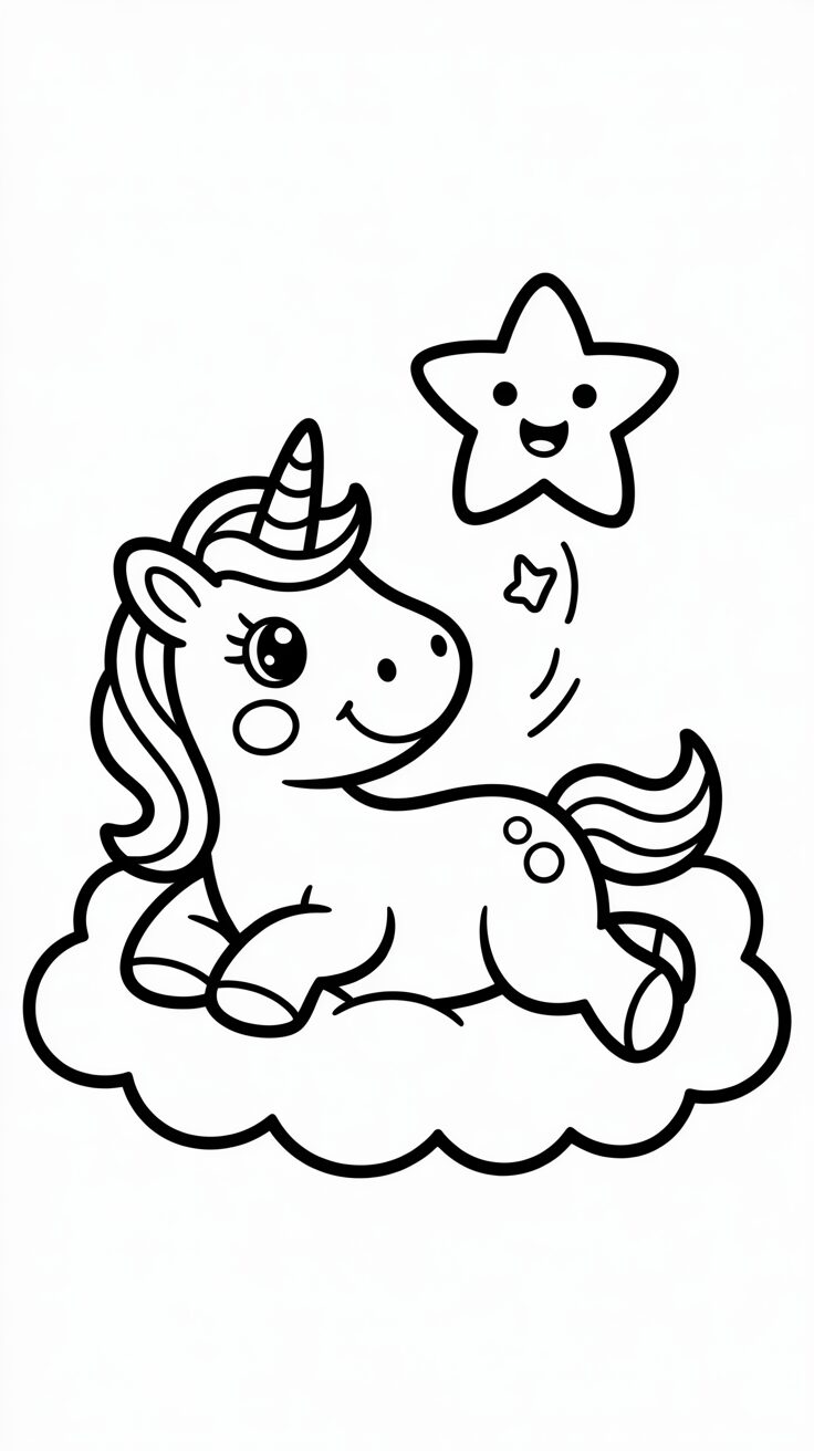 Imprime gratuitement tes propres coloriages de licornes au pays de l’arc-en-ciel