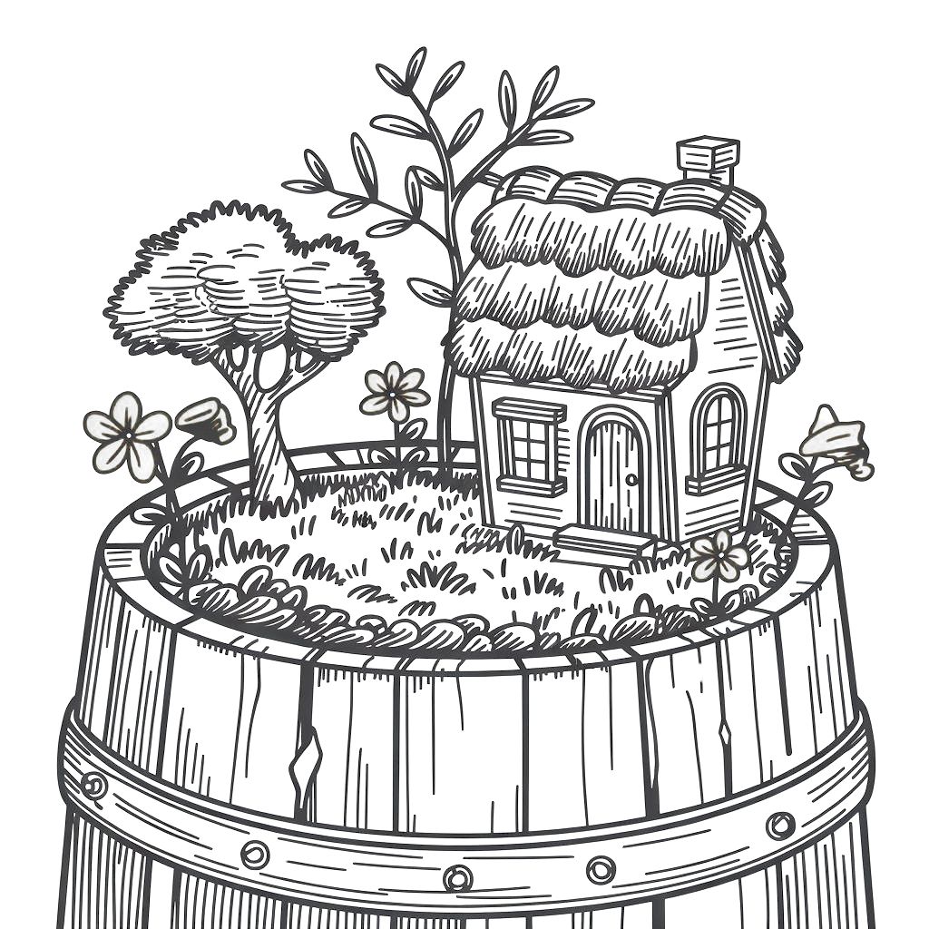 coloriage cabane de jardin