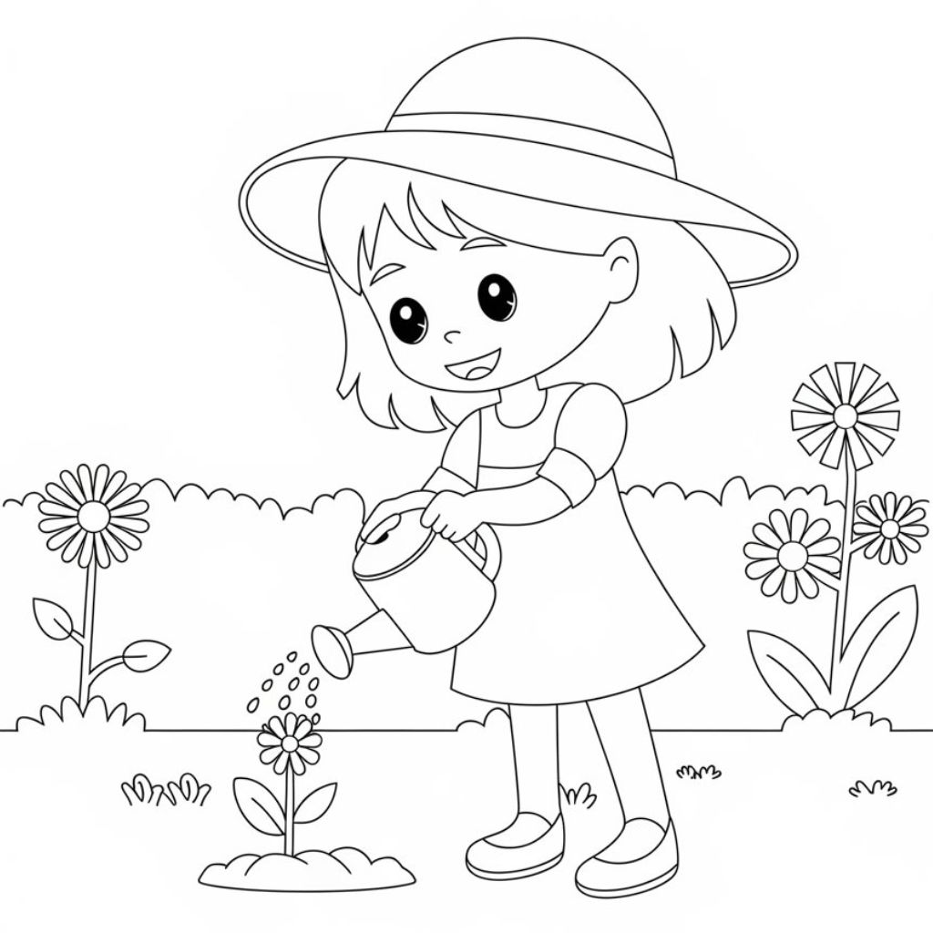 coloriage jardin secret