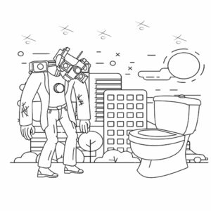 coloriage cameraman skibidi toilet