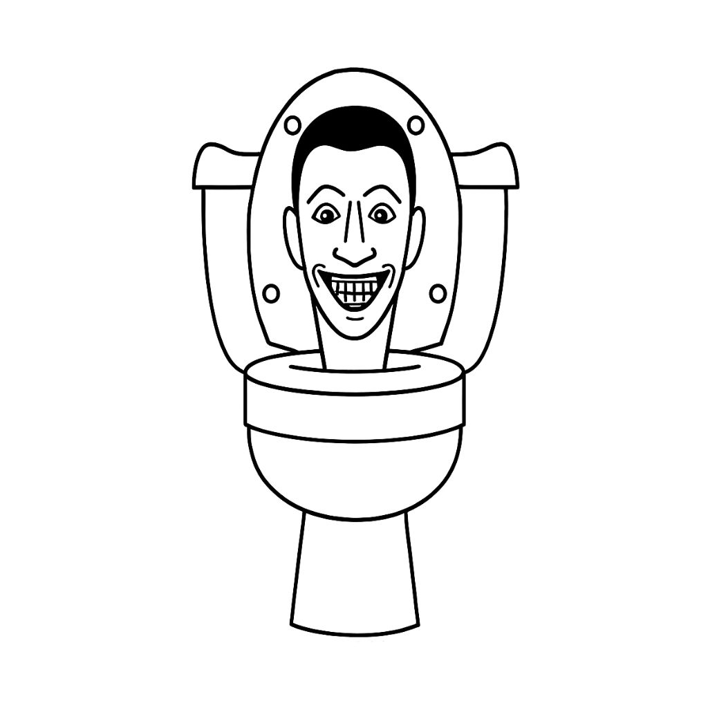 Télécharger en PDF le coloriage Skibidi Toilet amusant