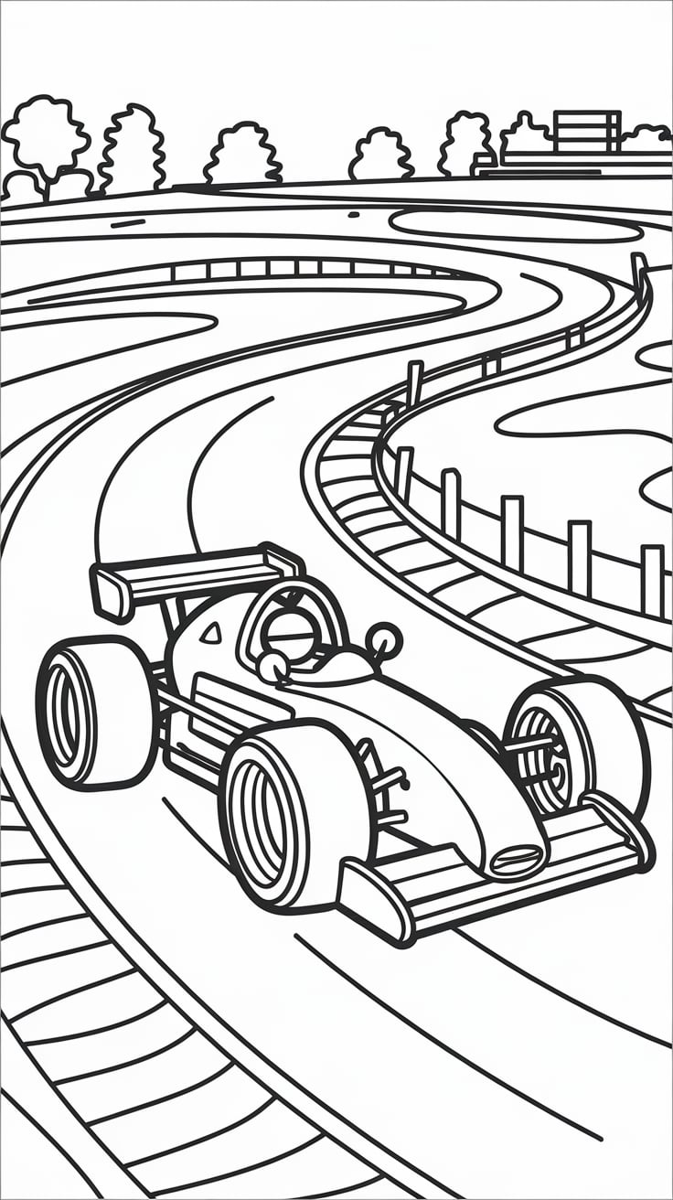 coloriage de voiture de course en ligne