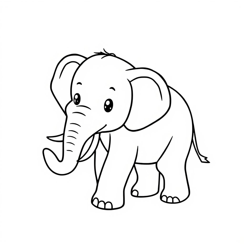 coloriage tete elephant