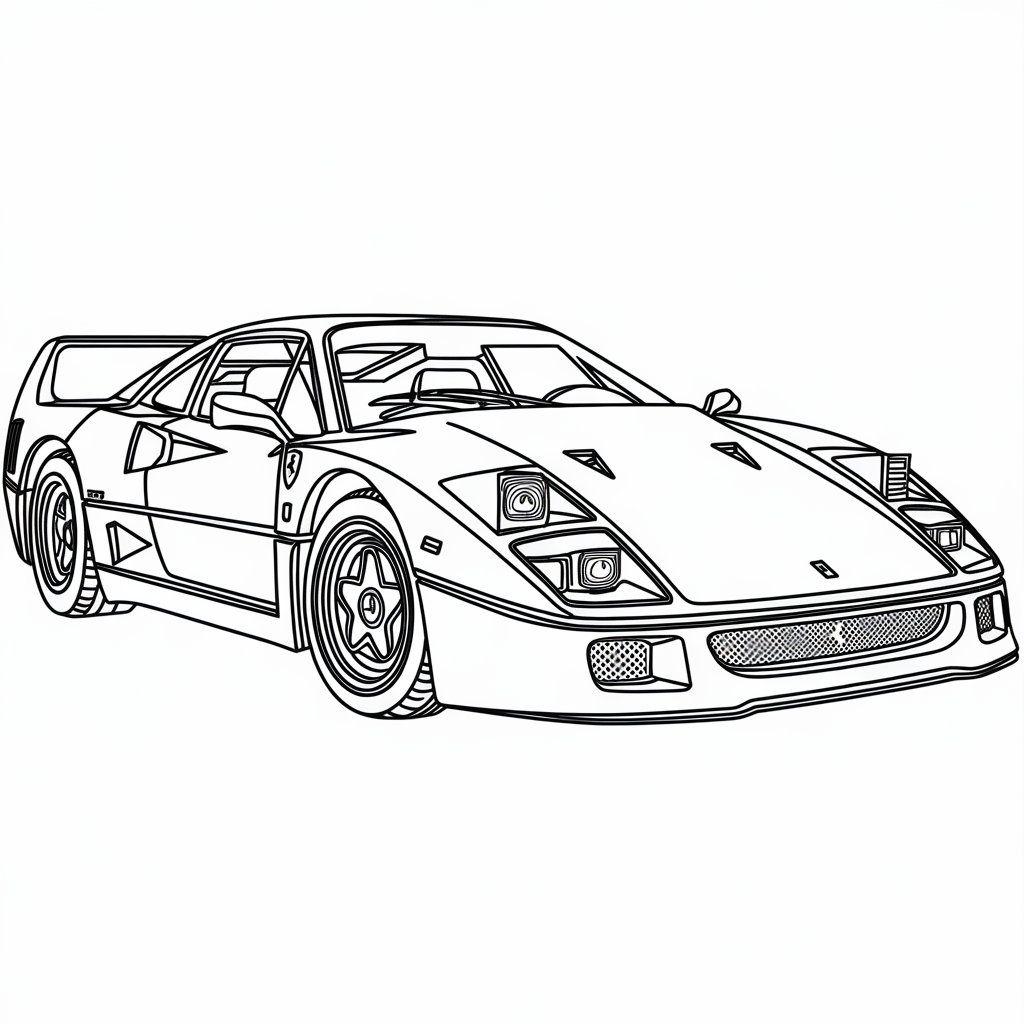 coloriage ferrari f12 à imprimer