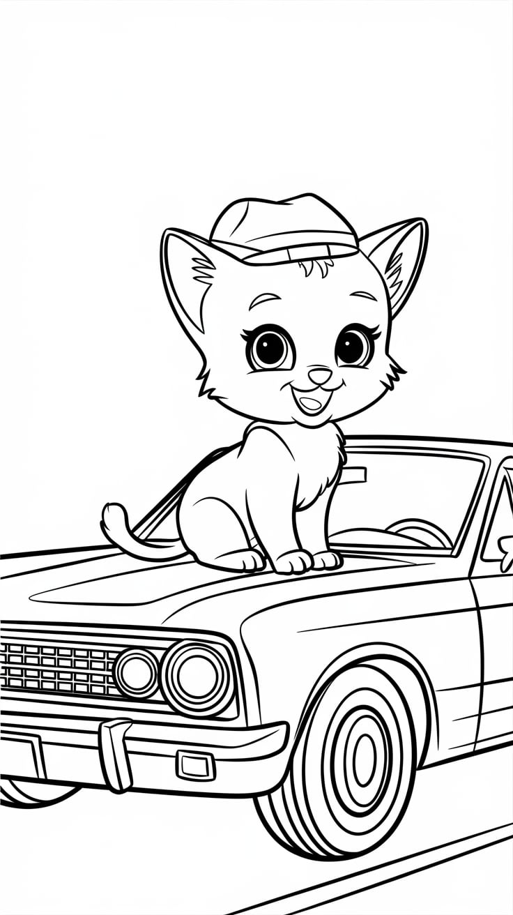 coloriage de chatons mignons