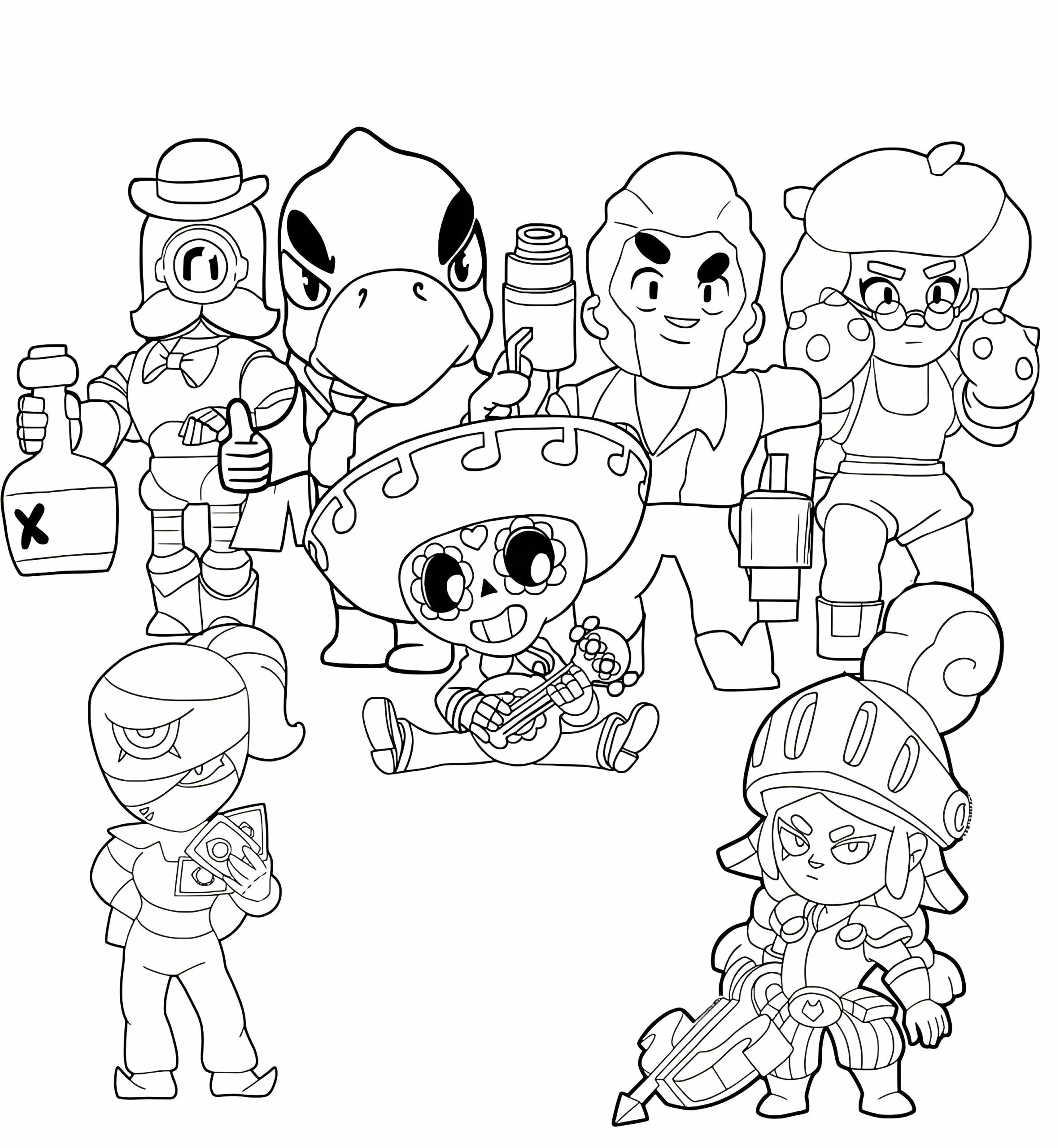 coloriage brawl stars tous les brawlers