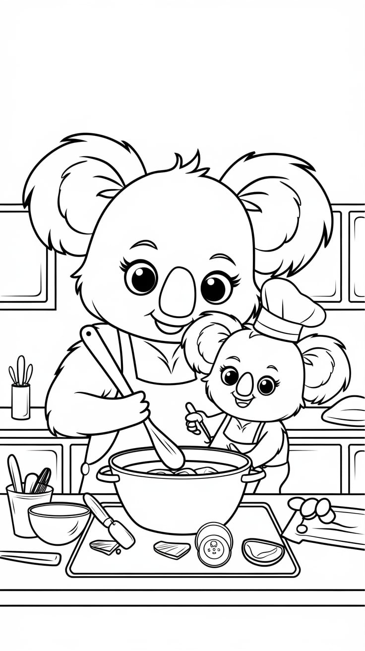 coloriage kawaii koala