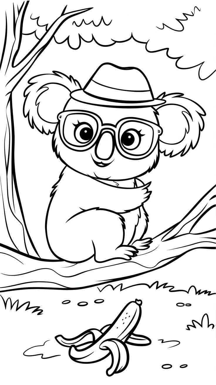 coloriage de koala mignon