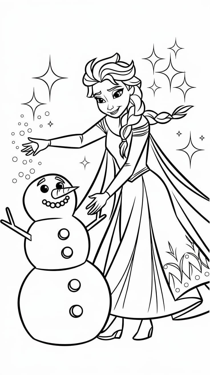 dessin coloriage la reine des neiges