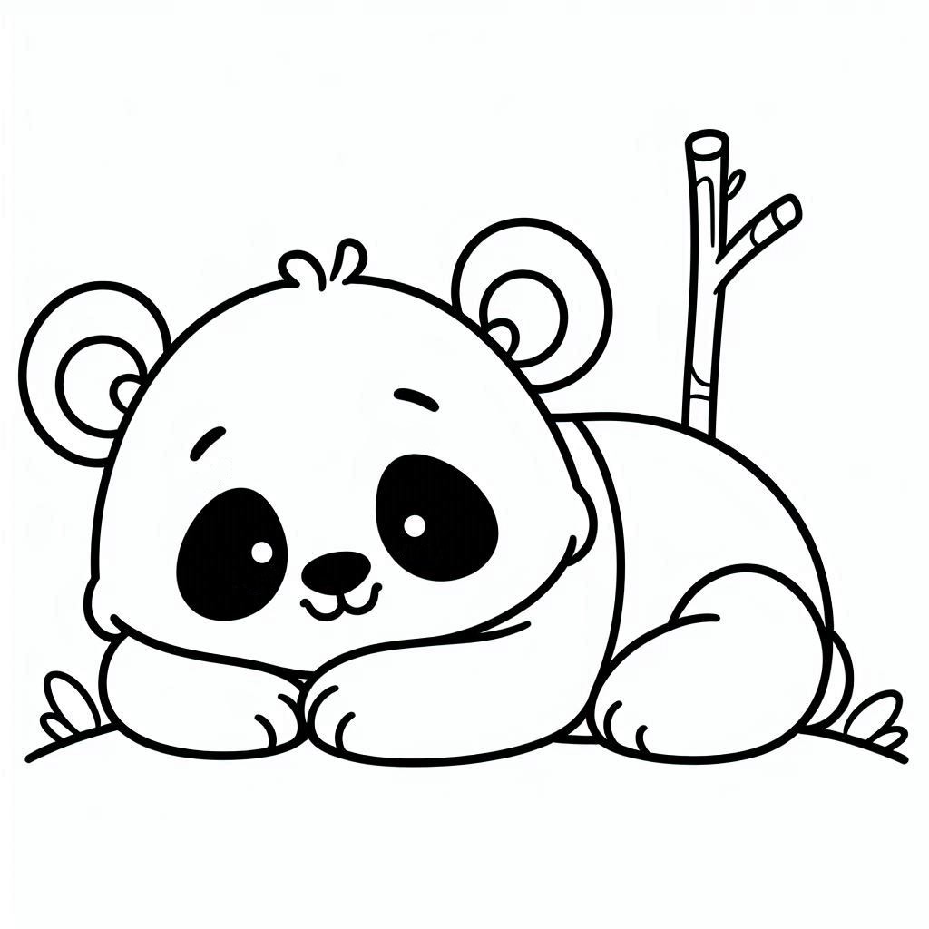 coloriage panda kawaii à imprimer