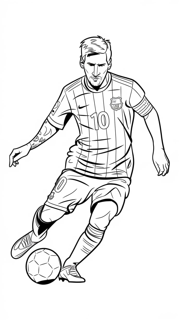 coloriage foot messi