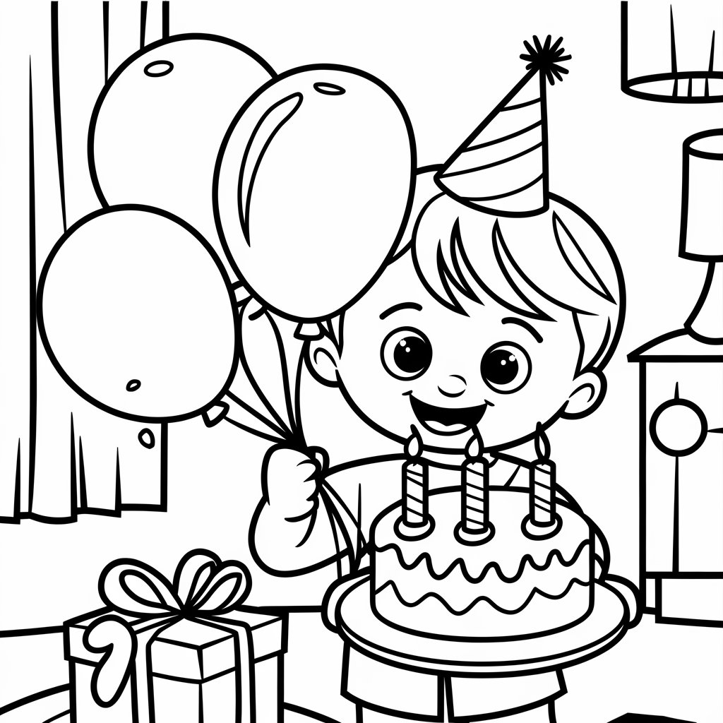 gateaux anniversaire coloriage