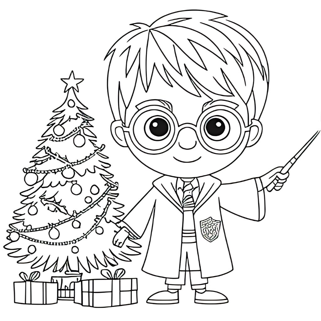 coloriage harry potter kawaii
