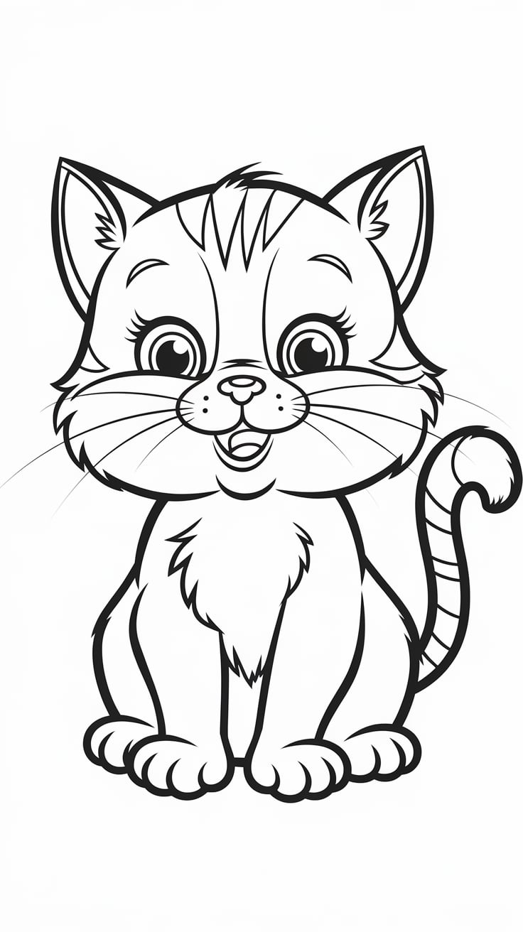 coloriage chaton trop mignon