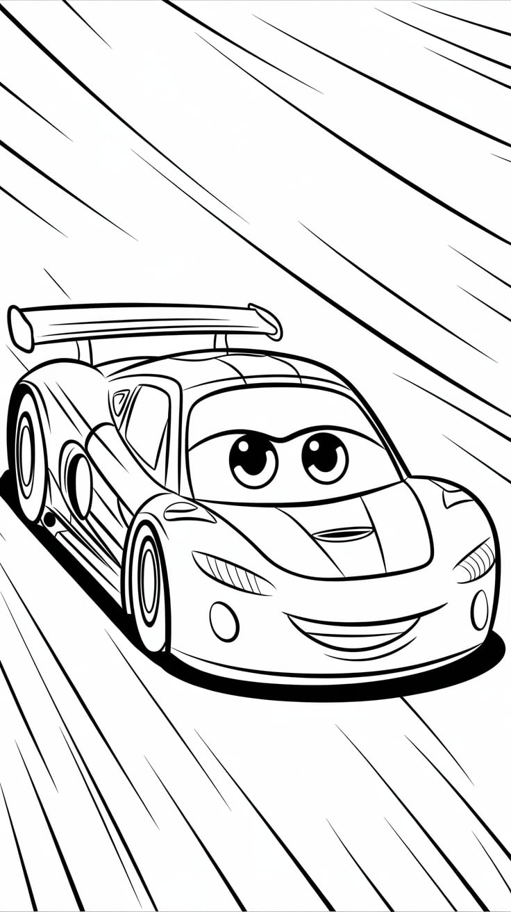 voiture de courses coloriage
