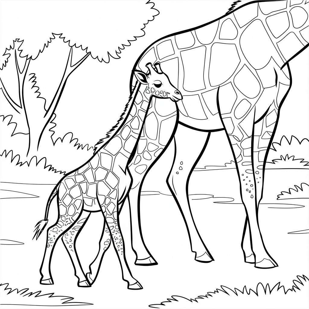 coloriage girafe à imprimer gratuit