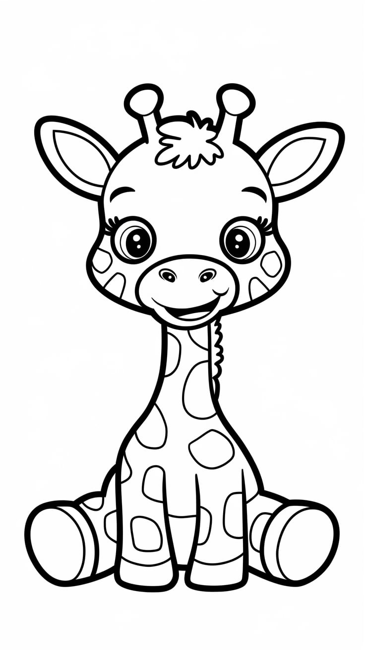 coloriage tete de girafe