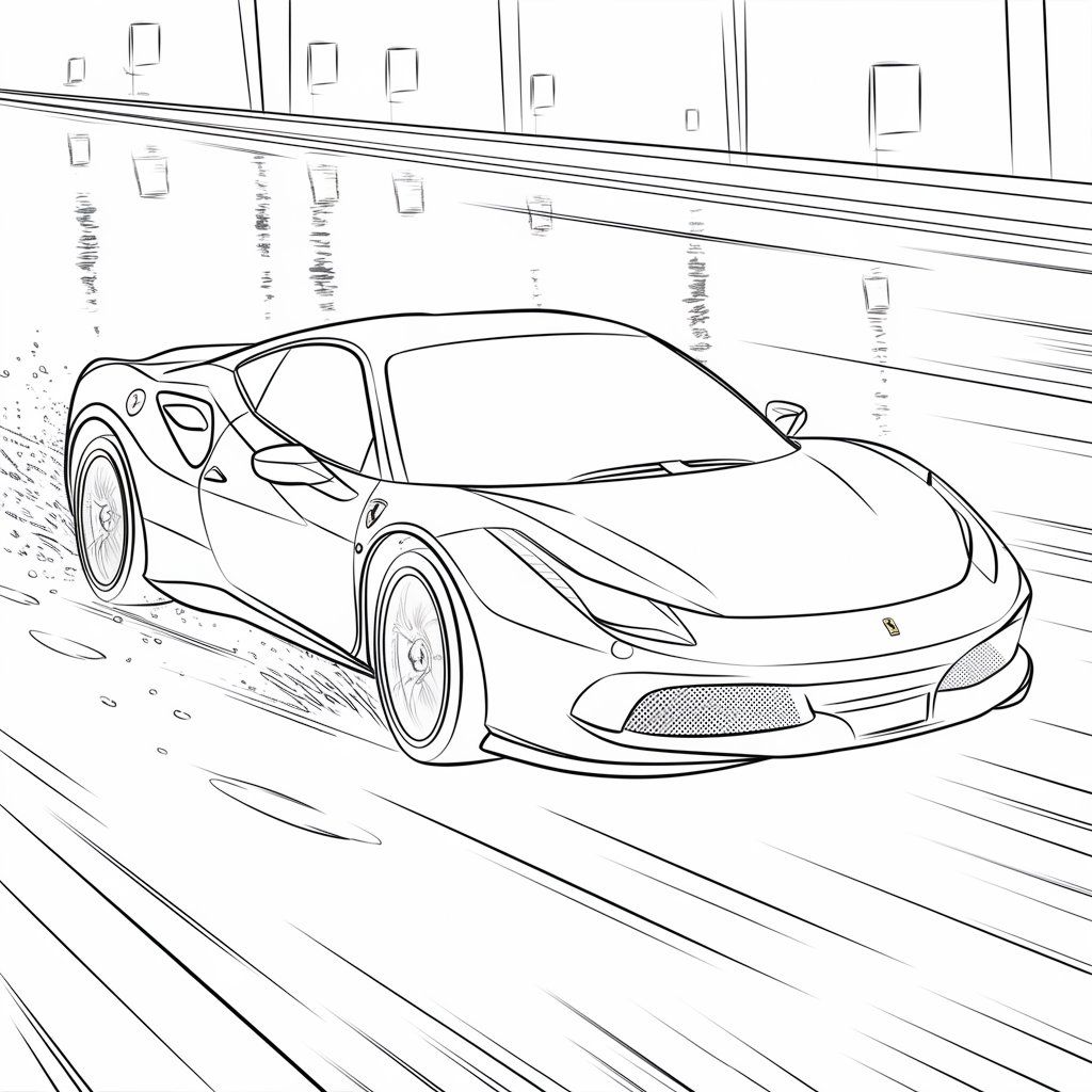 coloriage de ferrari à imprimer
