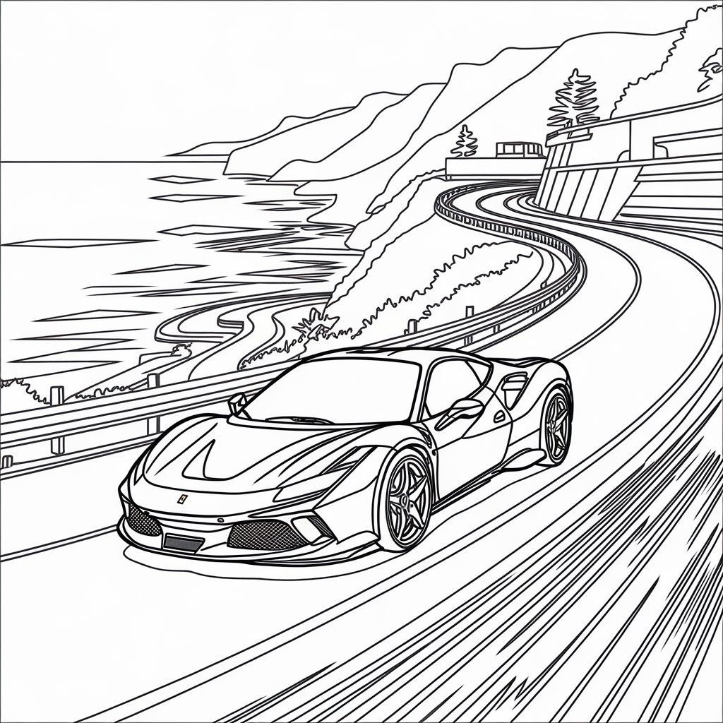 coloriage ferrari à imprimer