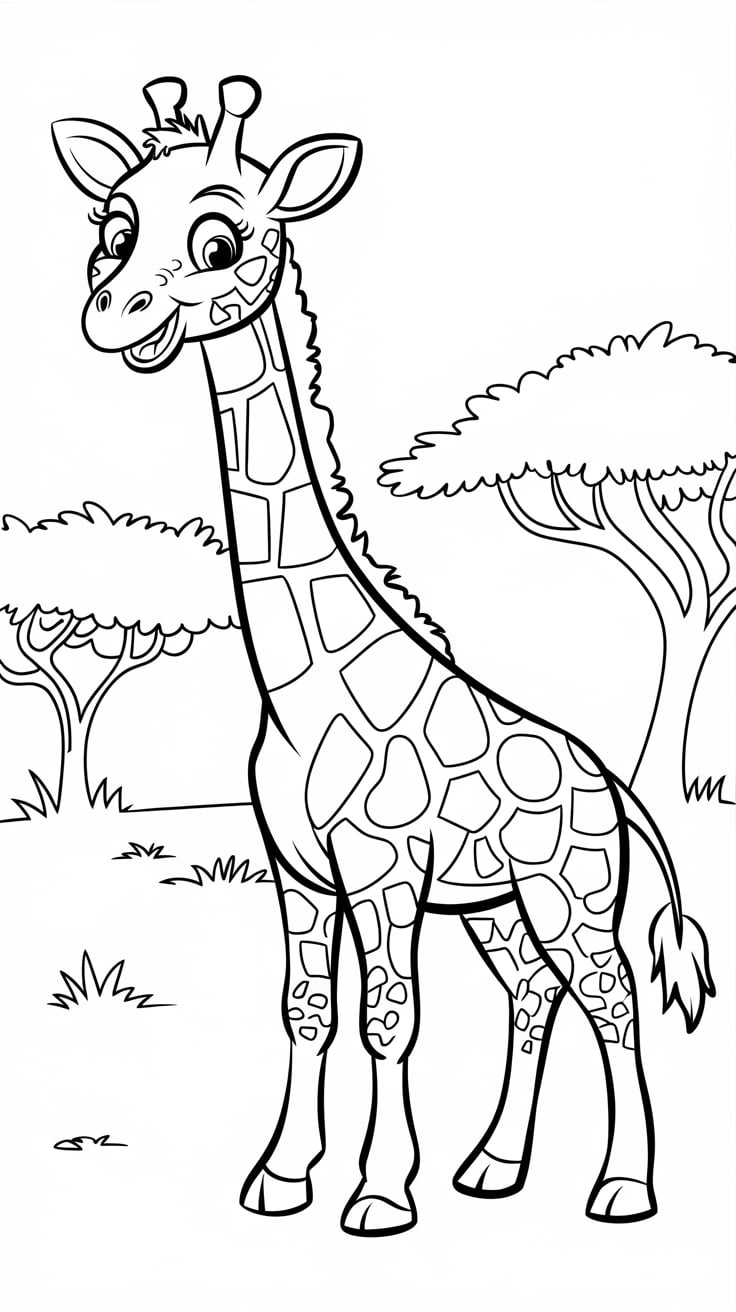coloriage gratuit girafe