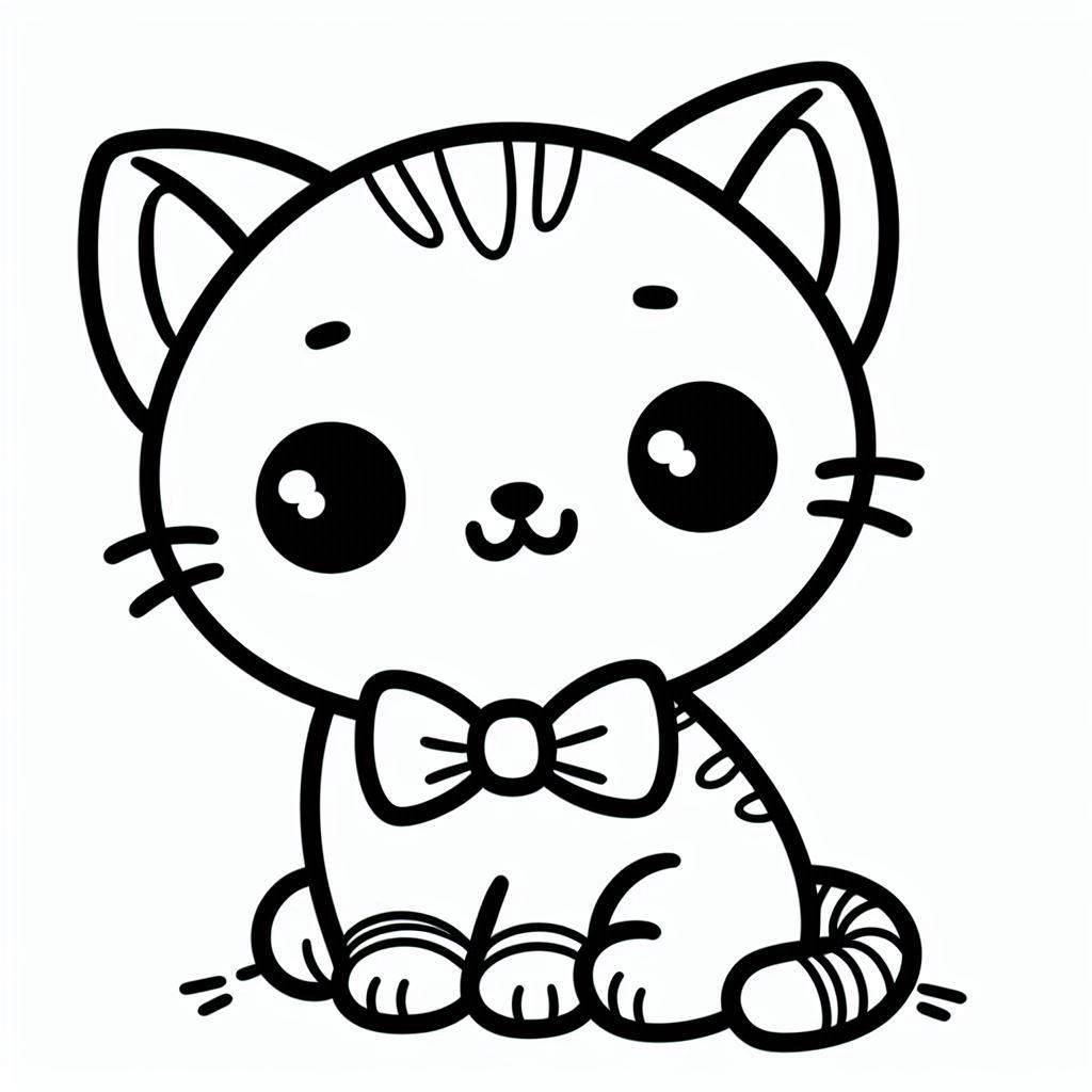 coloriage chaton mignon