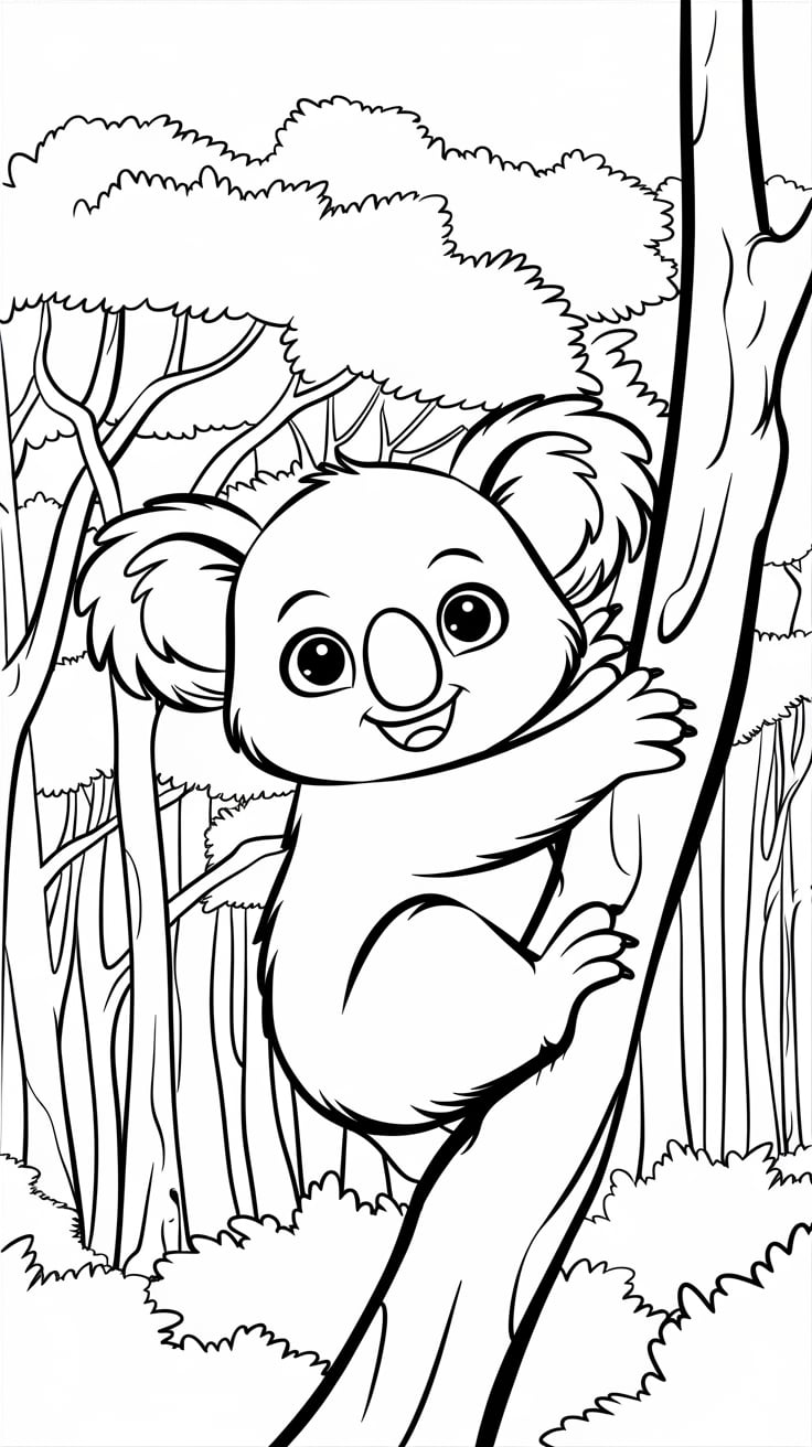 coloriage de koala a imprimer gratuitement