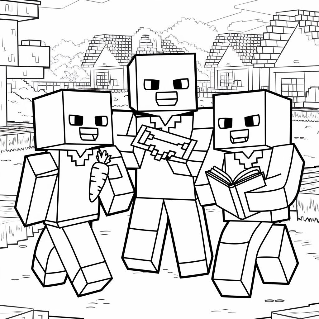 coloriage minecraft animaux