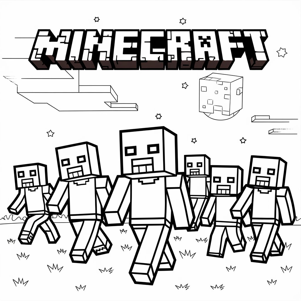 coloriage minecraft steve