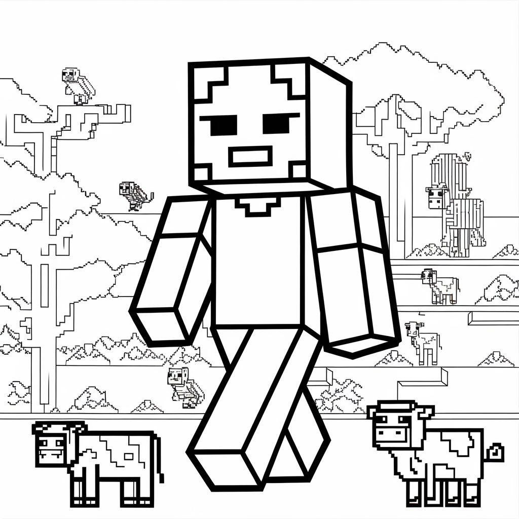 coloriage de minecraft