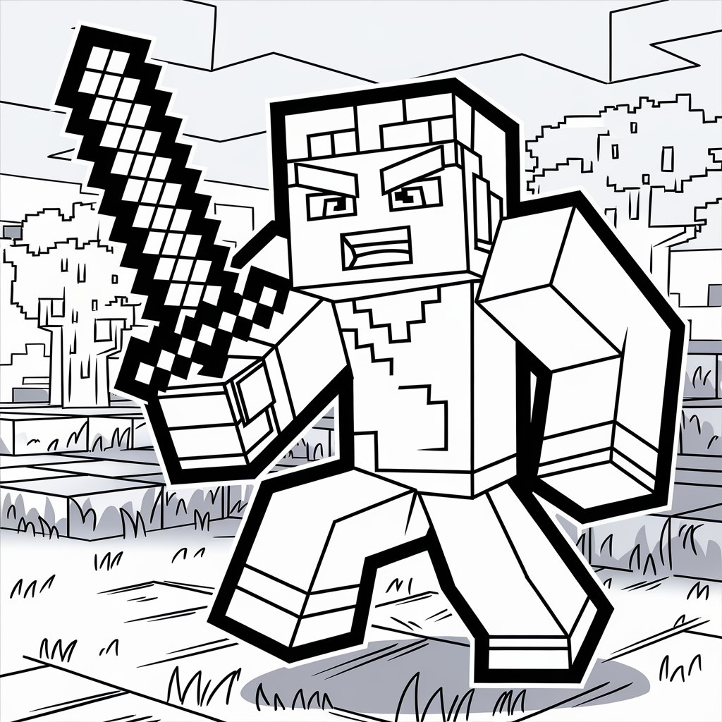 coloriage minecraft village