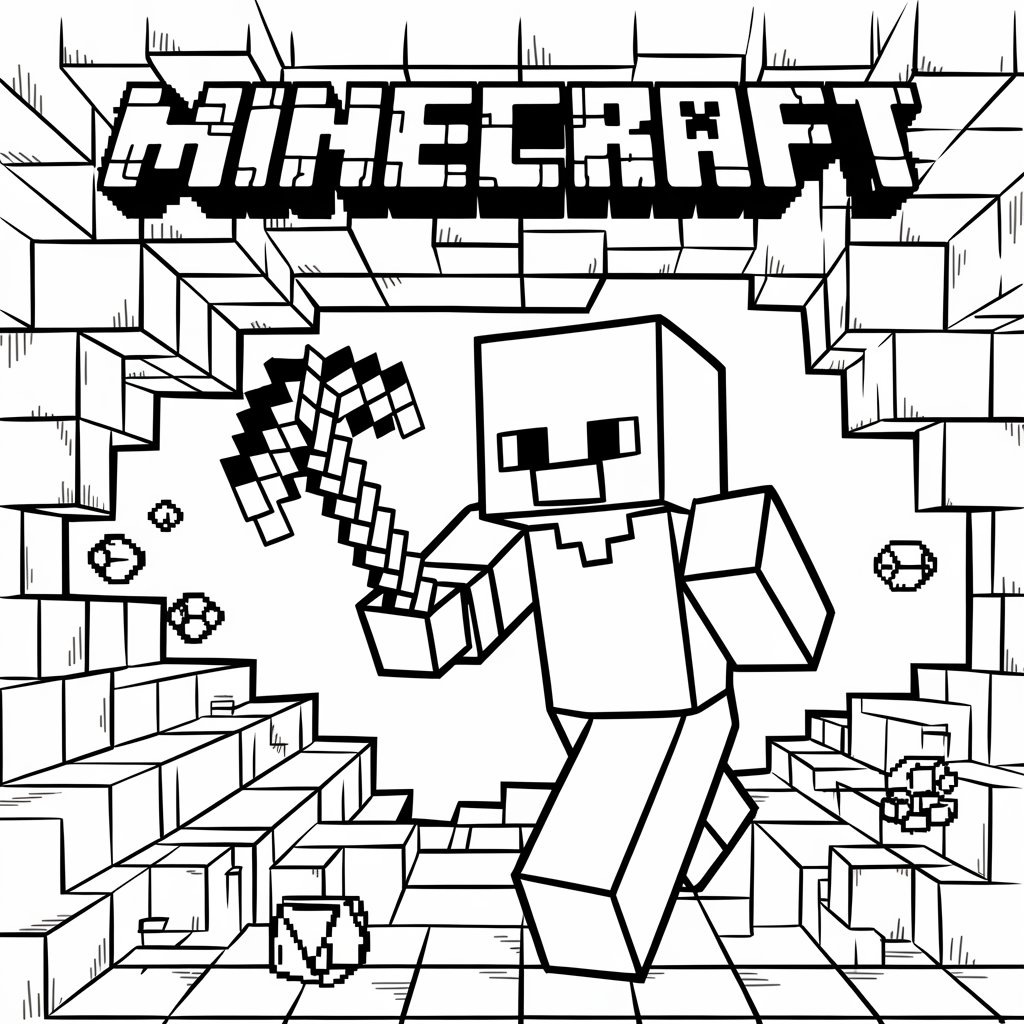coloriage maison minecraft