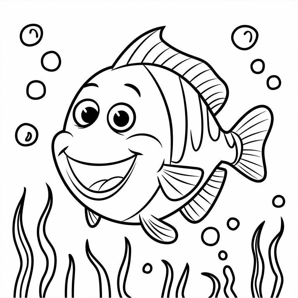 coloriage à imprimer de poisson