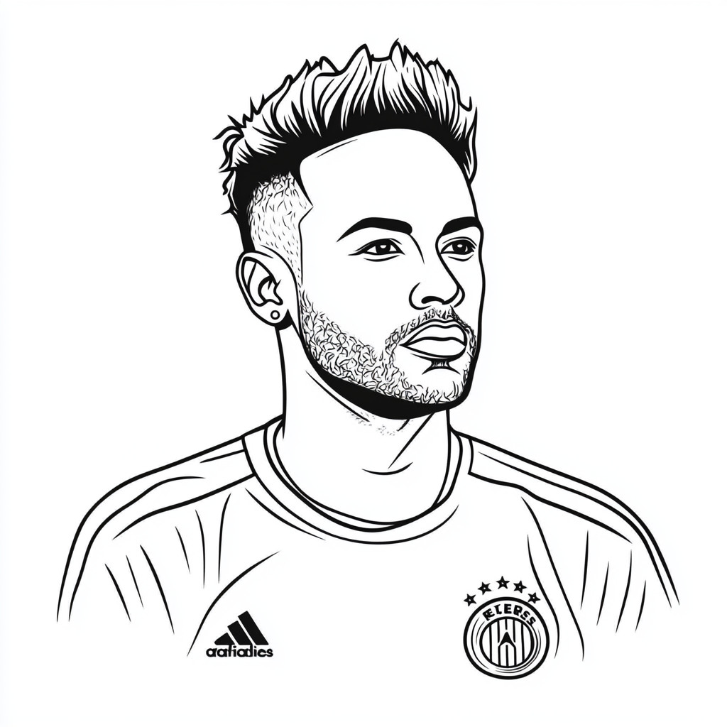 coloriage joueur de foot neymar