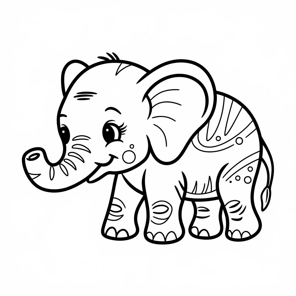 coloriage d un elephant