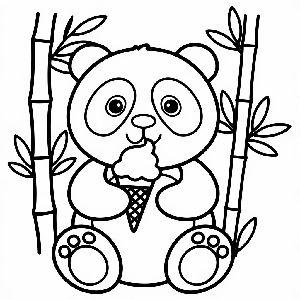 coloriage panda mignon