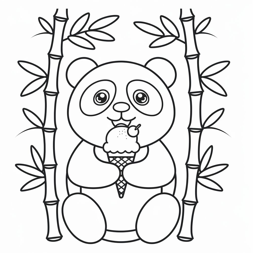 panda roux coloriage
