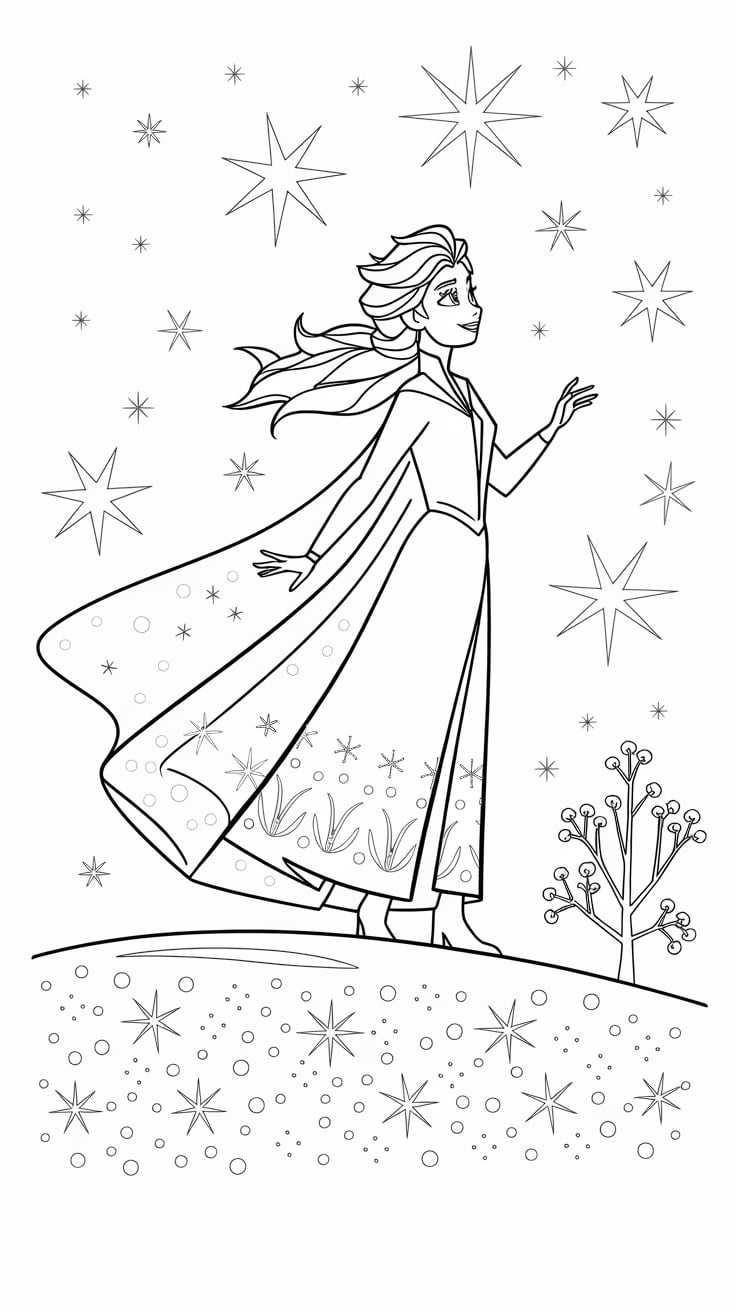 coloriage la reine des neige a imprimer