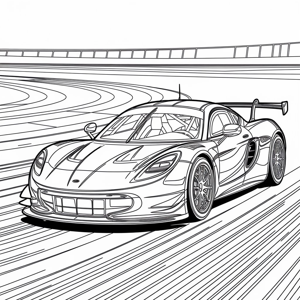 coloriage de voiture de courses