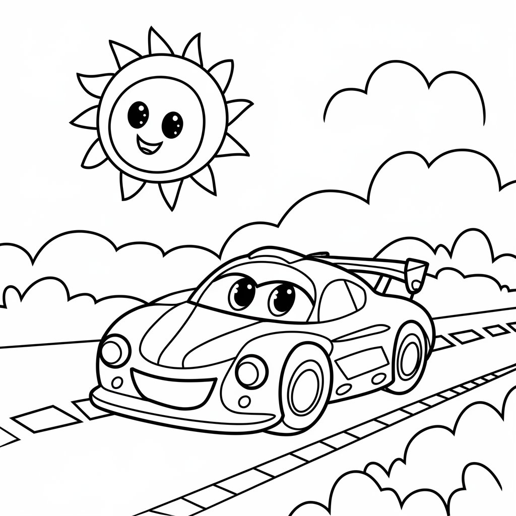 coloriage voiture de course à imprimer