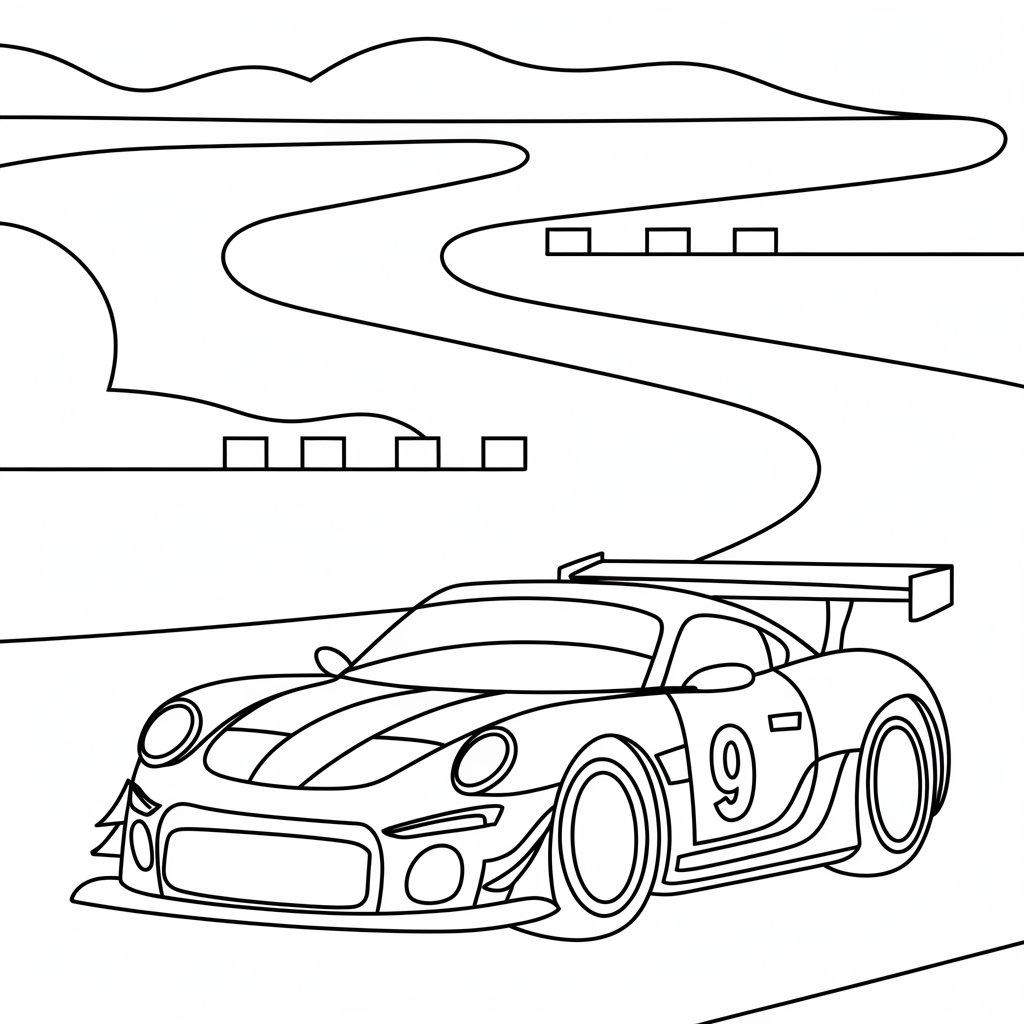 coloriage voiture de courses à imprimer