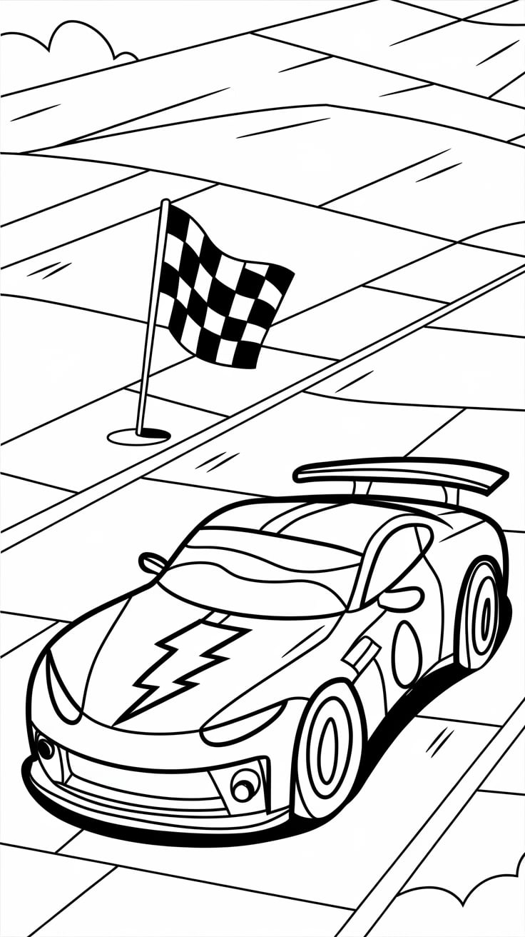 coloriage voiture de course a imprimer