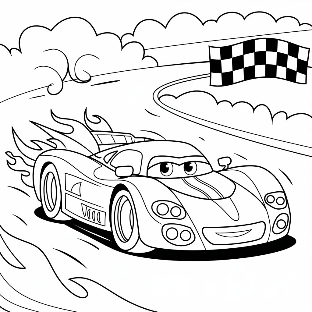 coloriage de voiture de course à imprimer