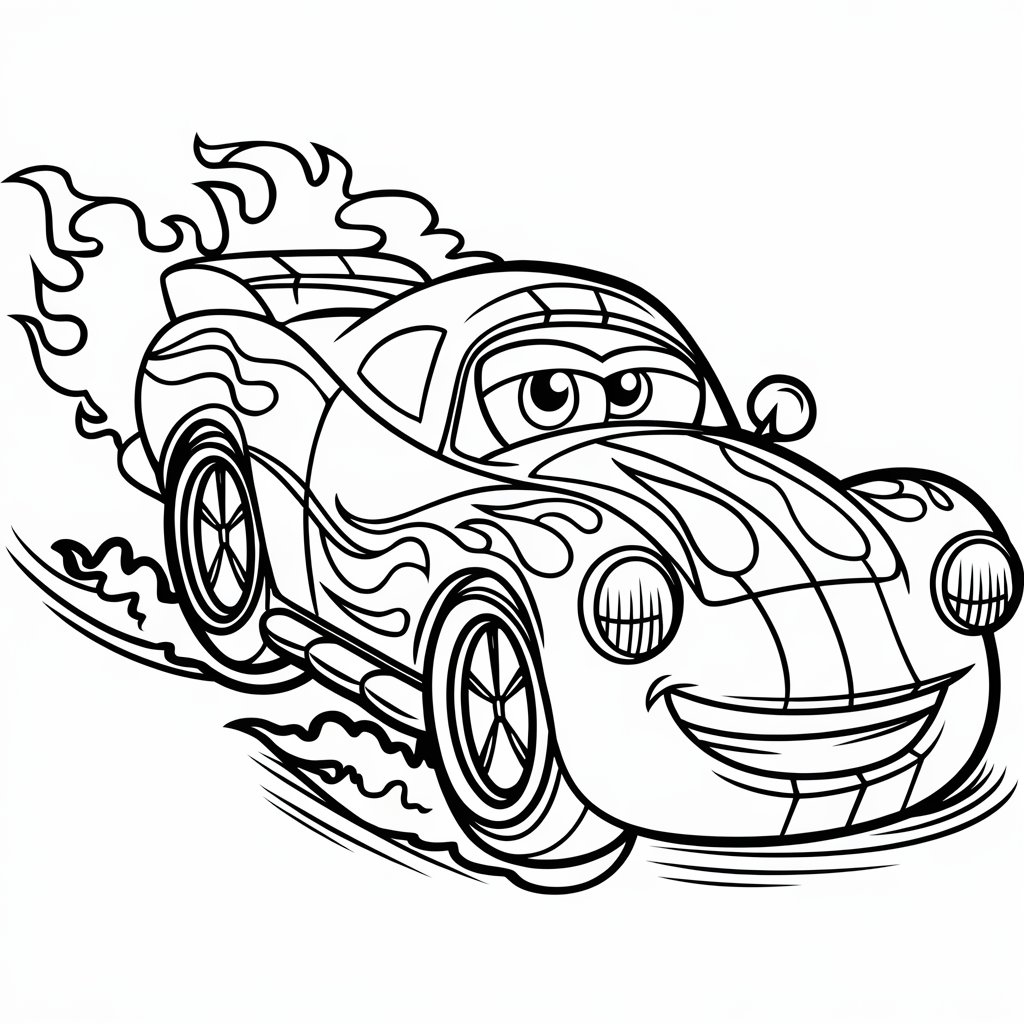 coloriage voiture de courses