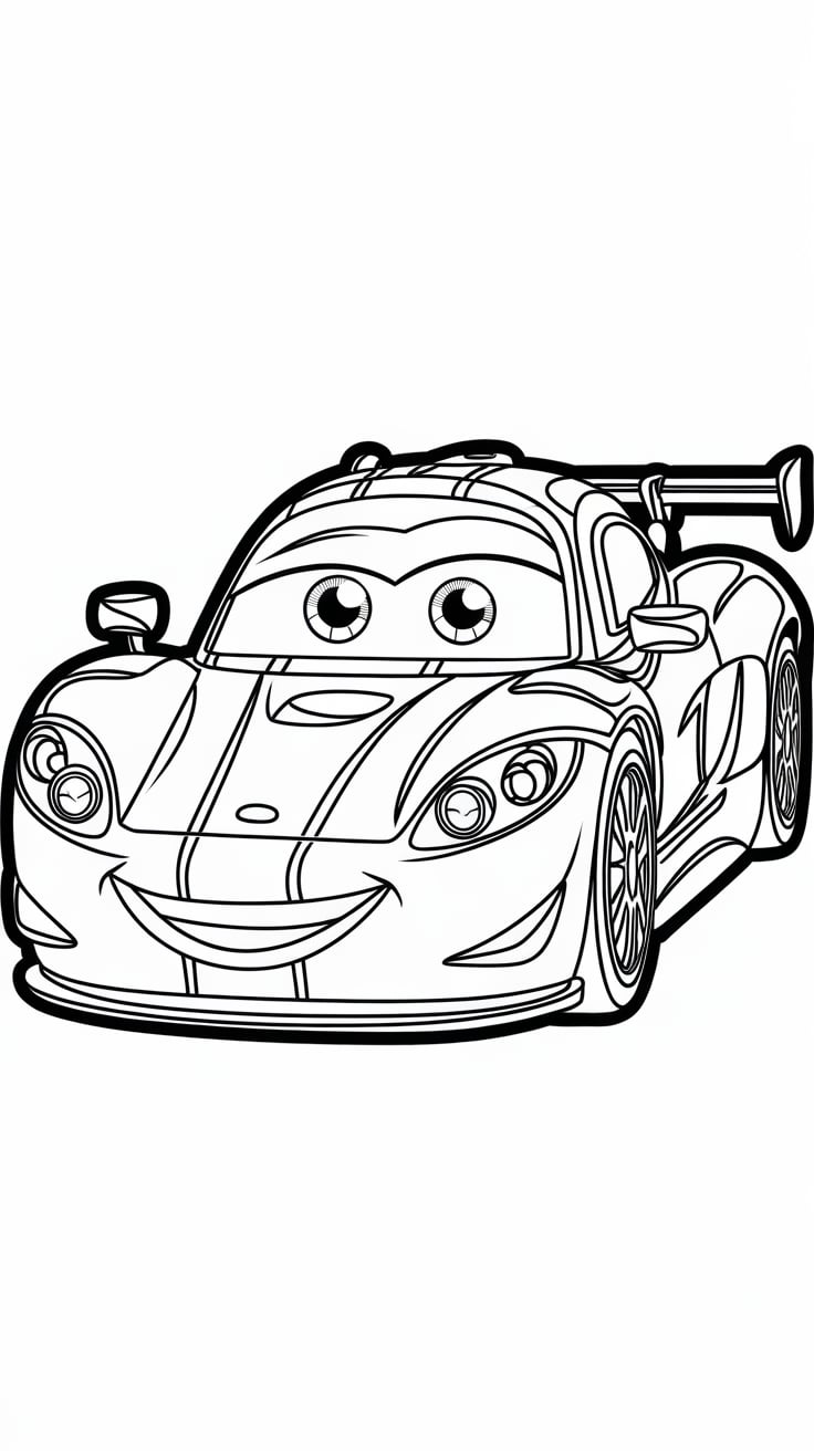 coloriage a imprimer de voiture de course