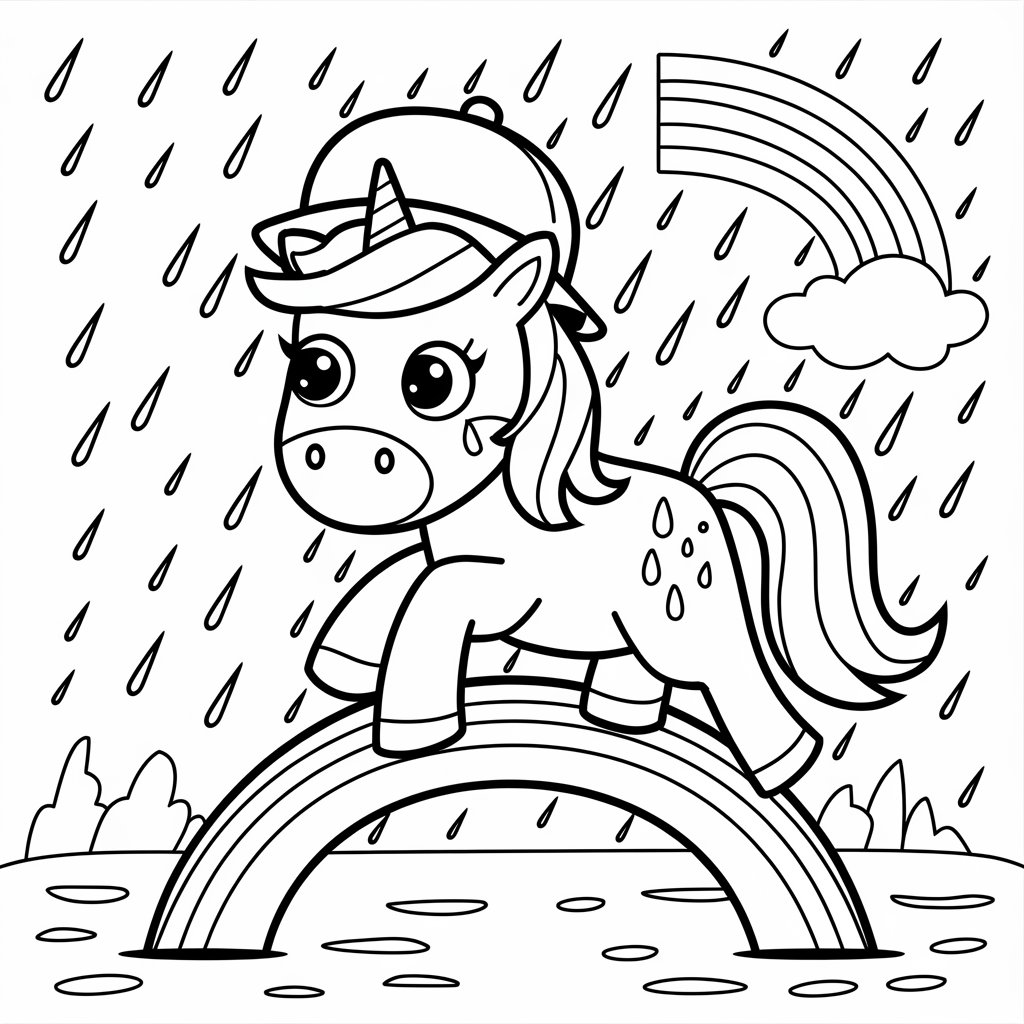 coloriage licorne arc en ciel a imprimer
