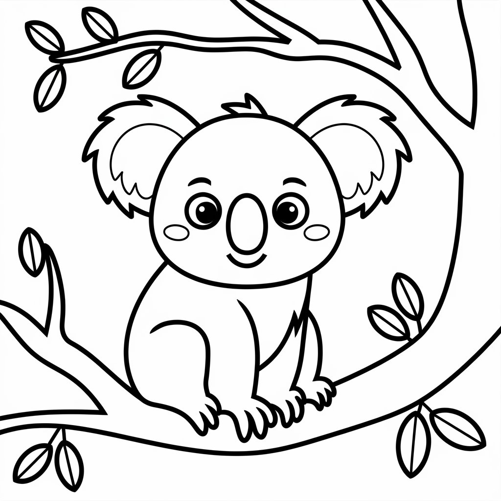 coloriage koala facile