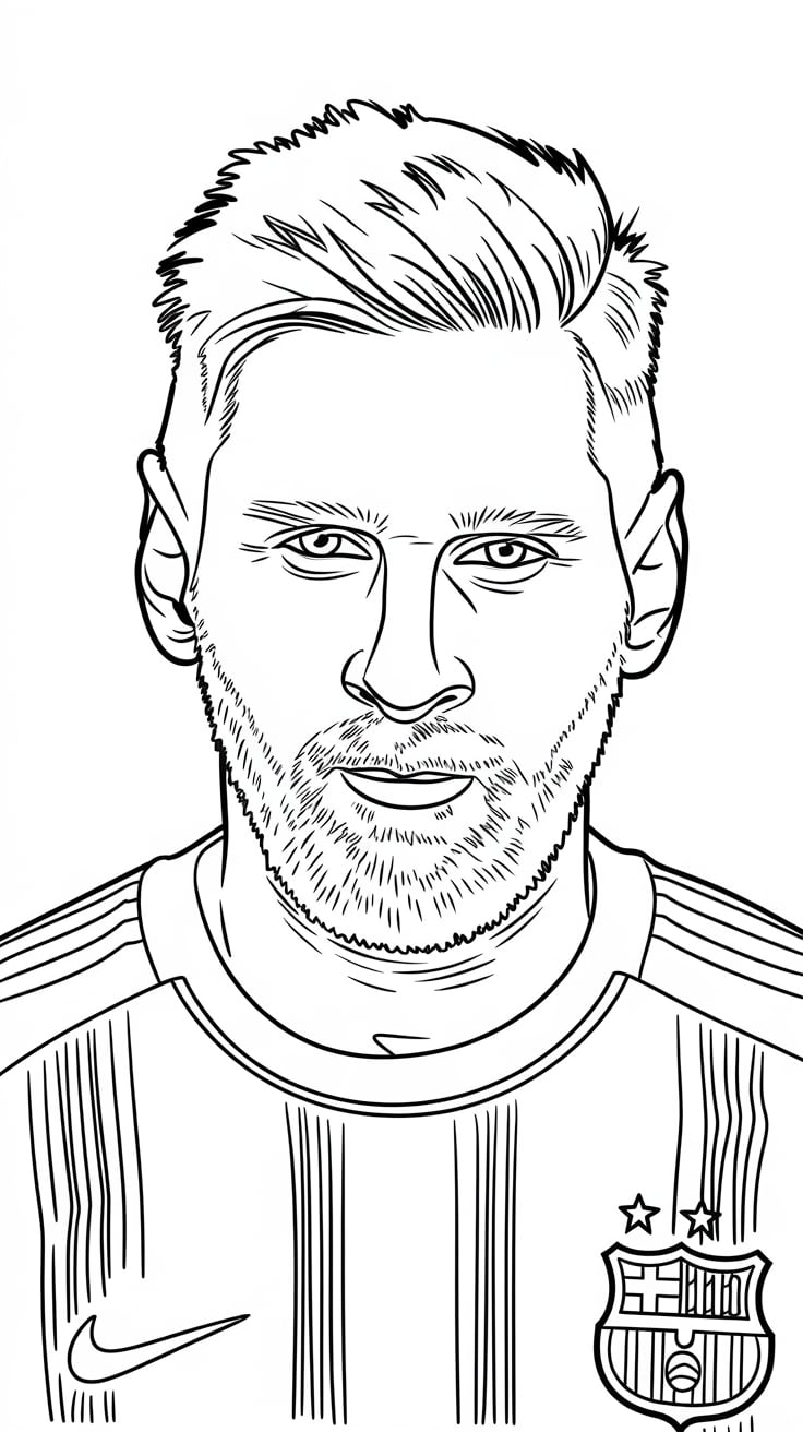 coloriage de lionel messi