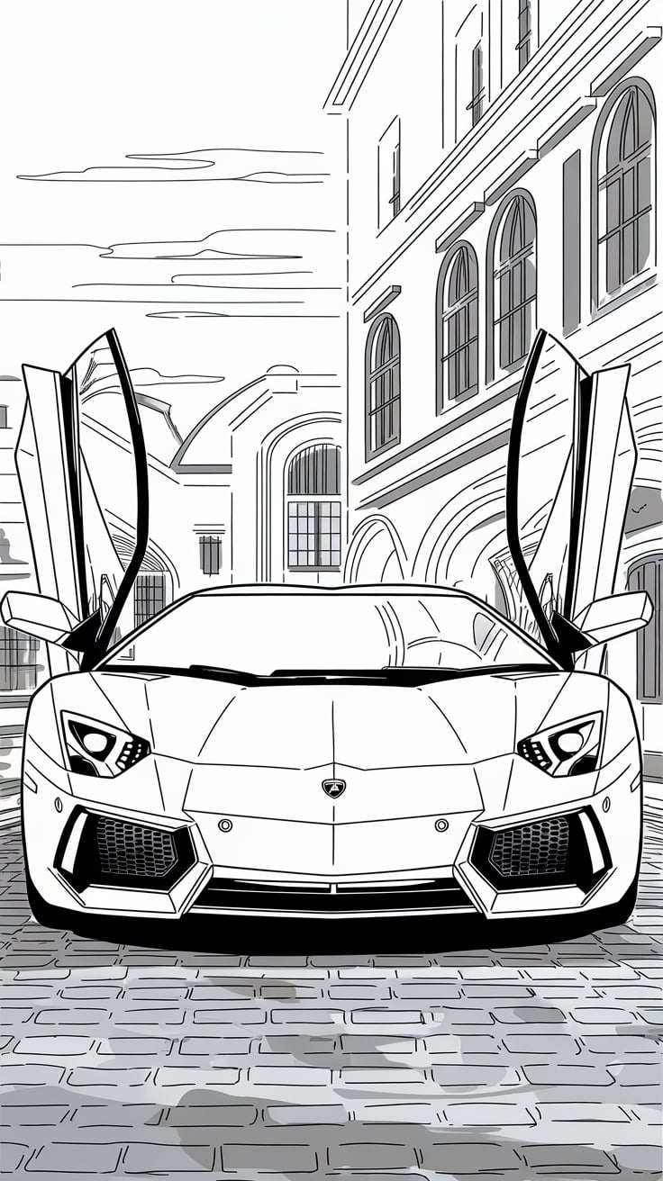 coloriage de voiture lamborghini
