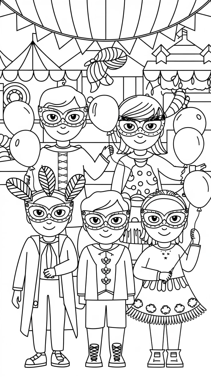 coloriage carnaval arlequin