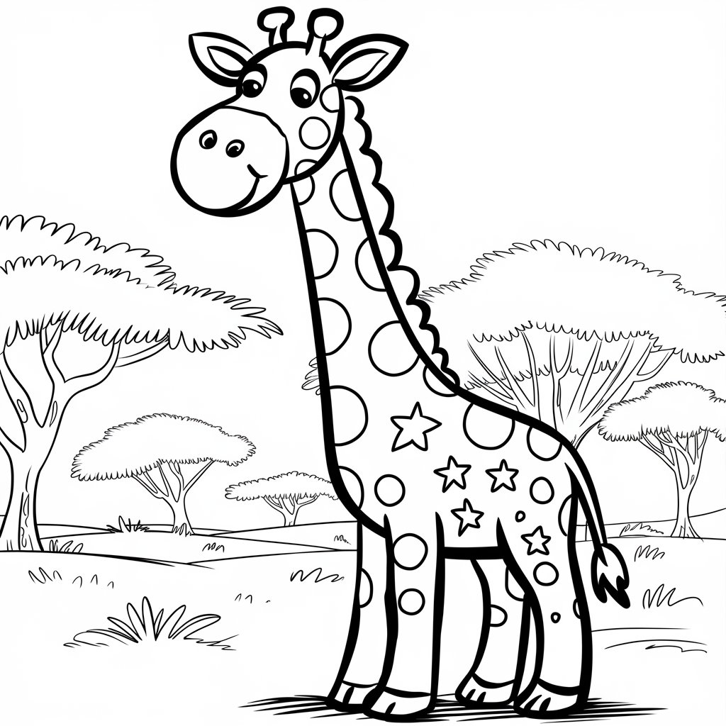 coloriage girafe a imprimer